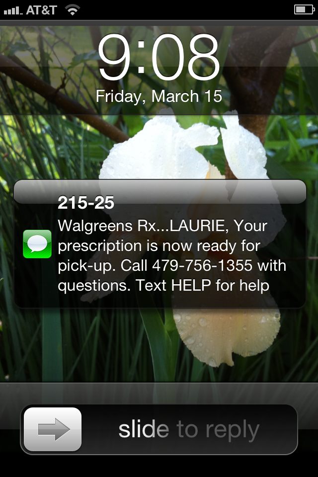 Walgreen's Prescription Alert on iPhone